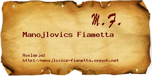 Manojlovics Fiametta névjegykártya